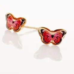 Clearance Histoire d'Or Boucles D'oreilles Puces Sulivia Papillon Or Jaune