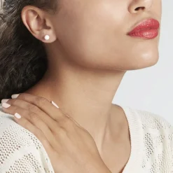 Histoire d'Or Boucles D'oreilles Puces Solene Argent Blanc Céramique* Boucles D'Oreilles|Boucles D'Oreilles Fantaisie