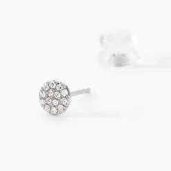 New Histoire d'Or Boucles D'oreilles Puces Teani or blanc diamant