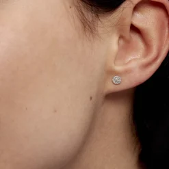 New Histoire d'Or Boucles D'oreilles Puces Teani or blanc diamant