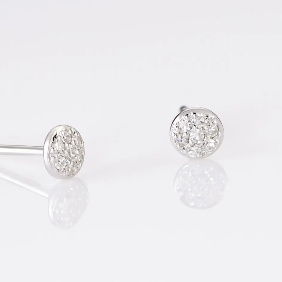 Hot Histoire d'Or Boucles D'oreilles Puces Teani or blanc diamant