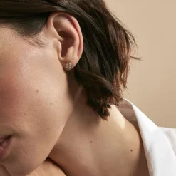 Discount Histoire d'Or Boucles D'oreilles Puces Talisman Or Jaune Nacre Diamant or jaune nacre blanche