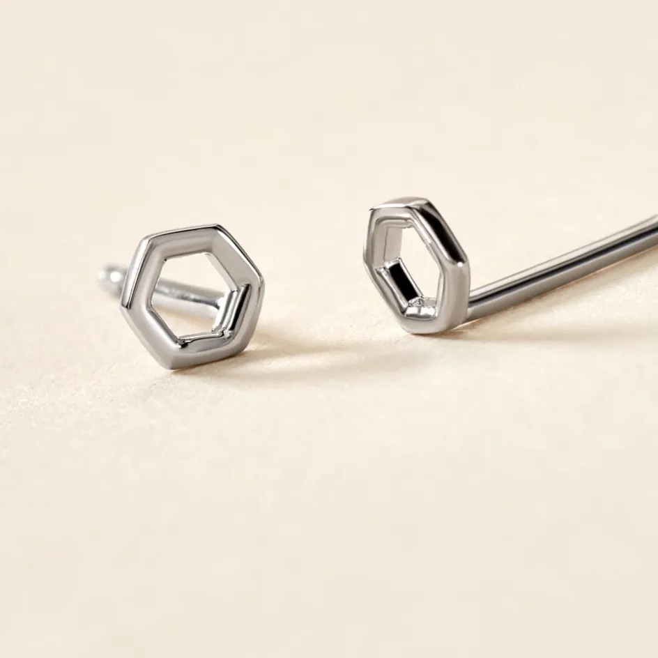 Online Histoire d'Or Boucles D'oreilles Puces Ulima Argent Blanc