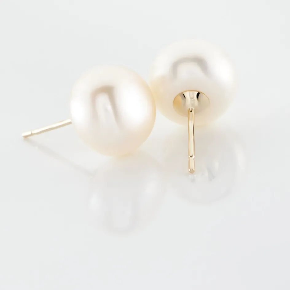 Outlet Histoire d'Or Boucles D'oreilles Puces Ursulina Or Jaune Perle De Culture or jaune perle nacre