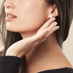 Outlet Histoire d'Or Boucles D'oreilles Puces Ursulina Or Jaune Perle De Culture or jaune perle nacre