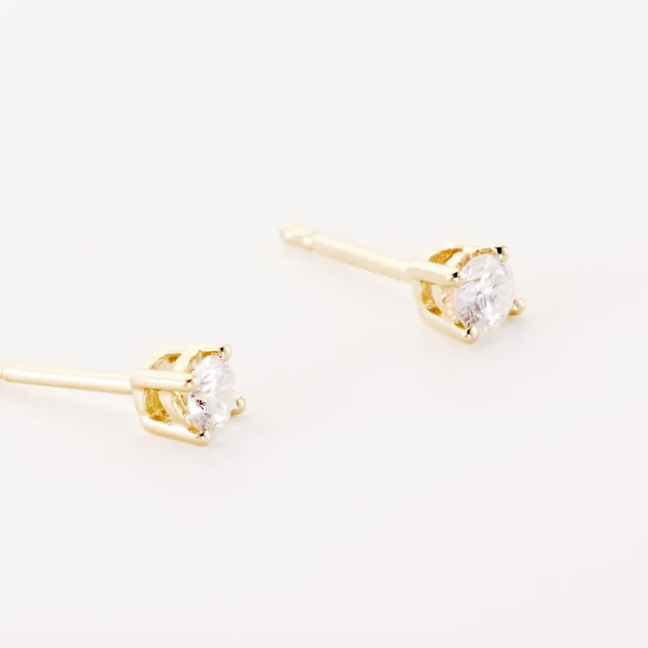 Outlet Histoire d'Or Boucles D'oreilles Puces Victoria Or Jaune Diamant