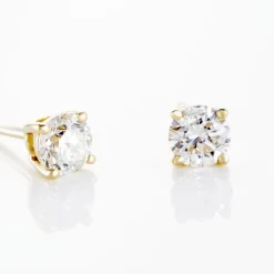 New Histoire d'Or Boucles D'oreilles Puces Victoria Or Jaune Diamant