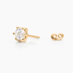 Hot Histoire d'Or Boucles D'oreilles Puces Yléna Plaqué Or Jaune Oxyde De Zirconium