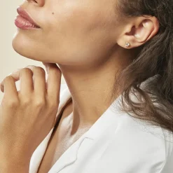 Hot Histoire d'Or Boucles D'oreilles Puces Yléna Plaqué Or Jaune Oxyde De Zirconium