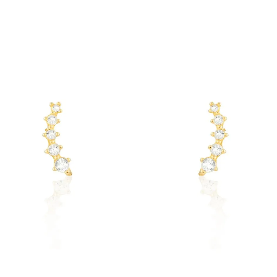 Online Histoire d'Or Boucles D'oreilles Puces Youssa Barrettes Or Jaune Oxyde De Zirconium