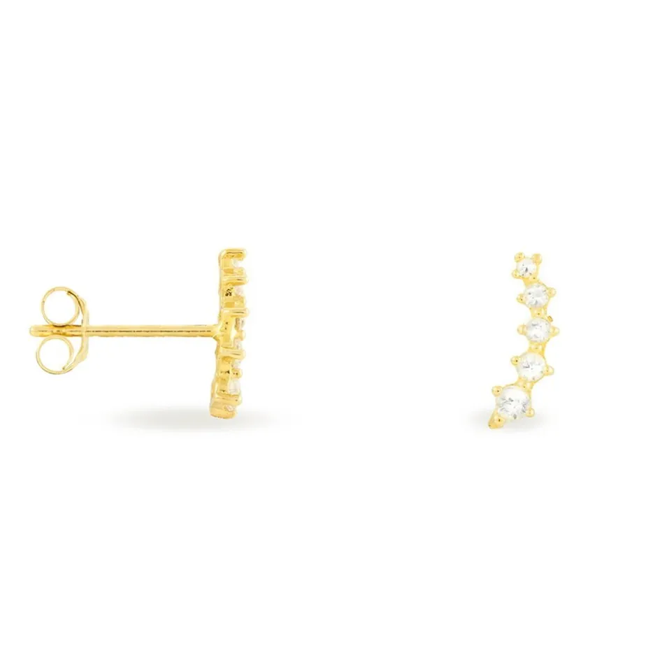 Online Histoire d'Or Boucles D'oreilles Puces Youssa Barrettes Or Jaune Oxyde De Zirconium