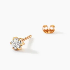 Clearance Histoire d'Or Boucles D'oreilles Puces Yléna Plaqué Or Jaune Oxyde De Zirconium