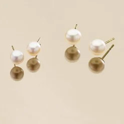 Sale Histoire d'Or Boucles D'oreilles Suki Or Jaune Perle De Culture