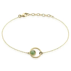 Clearance Histoire d'Or Bracelet Amalthea Plaqué Or Doré Aventurine Vert