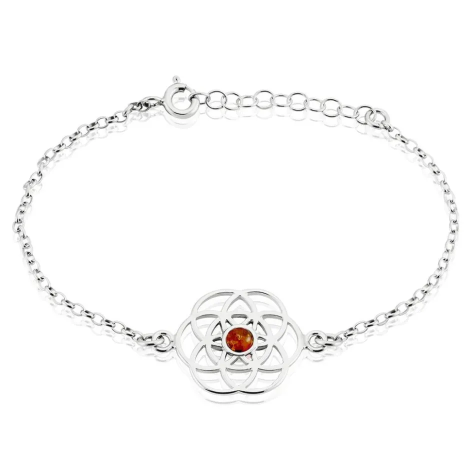 Outlet Histoire d'Or Bracelet Argent Blanc Aeson Ambre