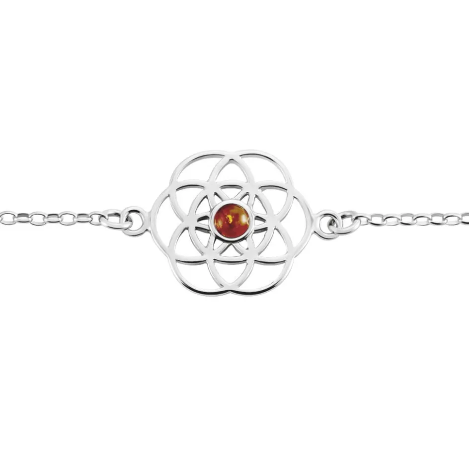 Outlet Histoire d'Or Bracelet Argent Blanc Aeson Ambre