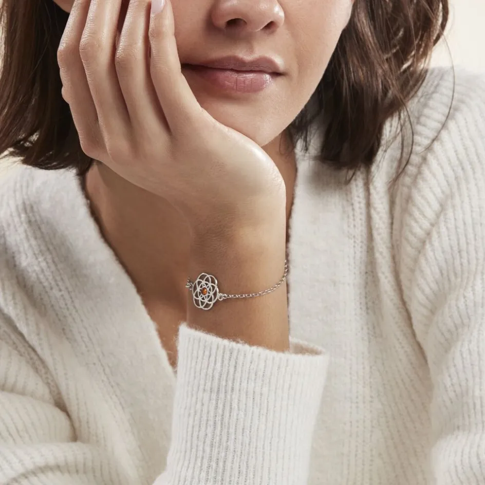 Outlet Histoire d'Or Bracelet Argent Blanc Aeson Ambre