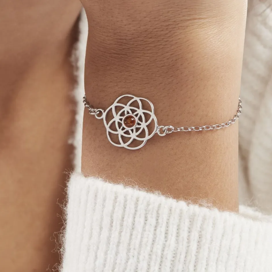 Outlet Histoire d'Or Bracelet Argent Blanc Aeson Ambre