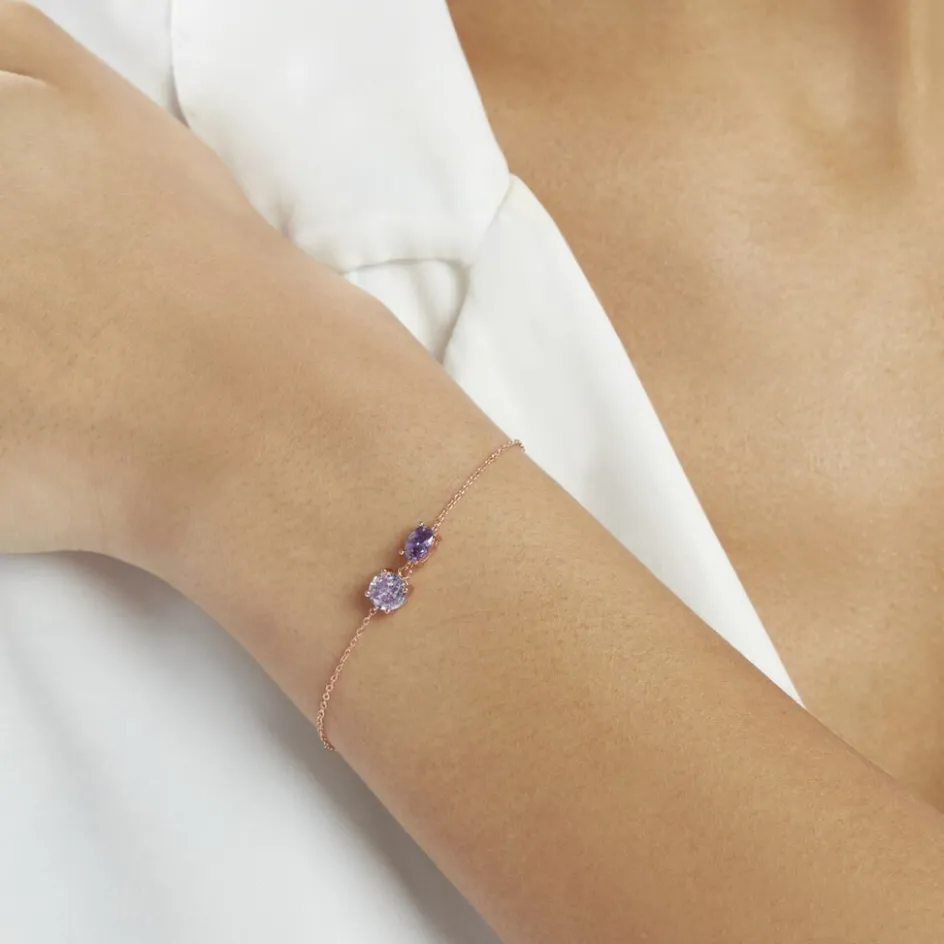 Best Histoire d'Or Bracelet Argent Rose Brenna Oxyde De Zirconium argent rose oxyde violet