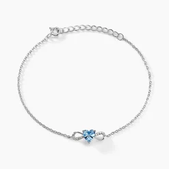 New Histoire d'Or Bracelet Atieno Argent Blanc Oxyde De Zirconium argent blanc oxyde bleu sky