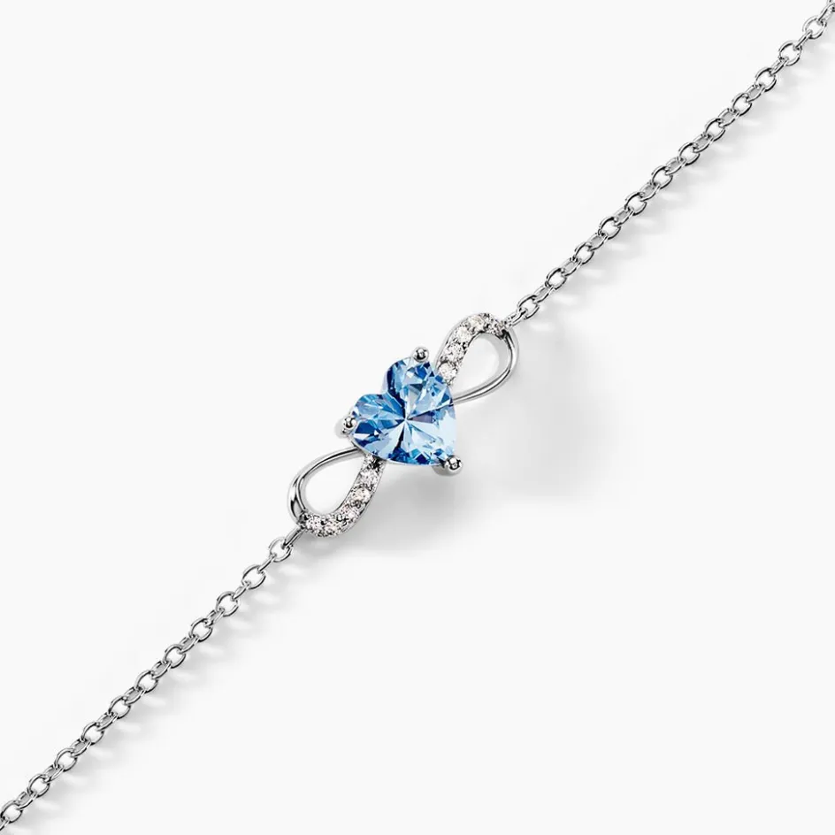 New Histoire d'Or Bracelet Atieno Argent Blanc Oxyde De Zirconium argent blanc oxyde bleu sky