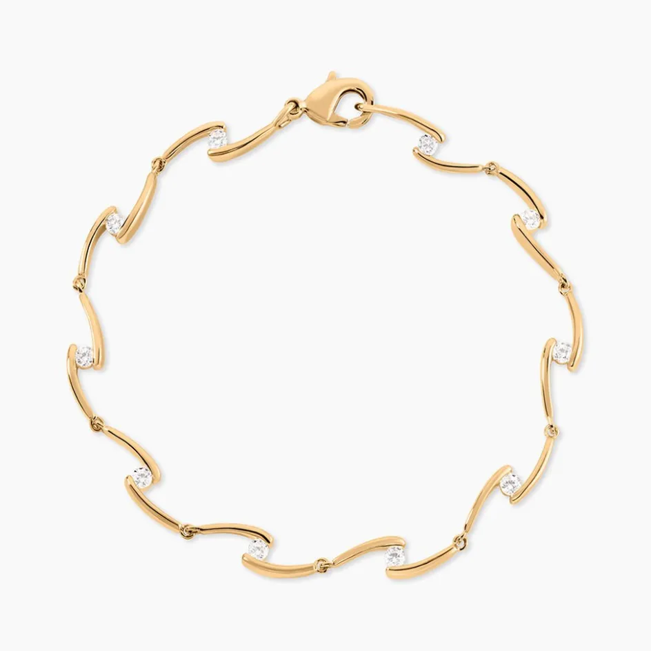 Outlet Histoire d'Or Bracelet Ayda Plaqué Or Jaune Oxyde De Zirconium