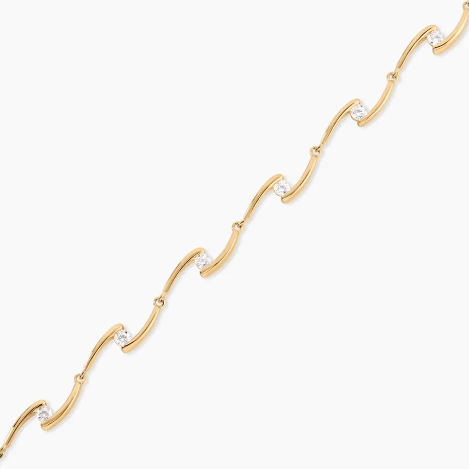 Outlet Histoire d'Or Bracelet Ayda Plaqué Or Jaune Oxyde De Zirconium