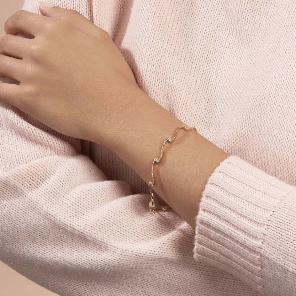 Outlet Histoire d'Or Bracelet Ayda Plaqué Or Jaune Oxyde De Zirconium