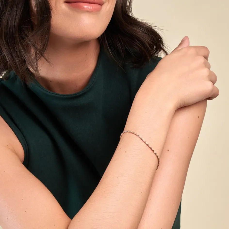 Outlet Histoire d'Or Bracelet Azelys Maille Corde Plaqué Or Jaune