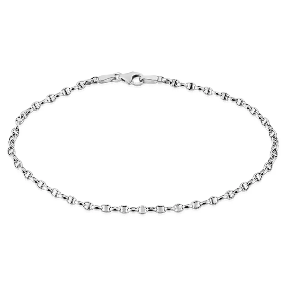 Discount Histoire d'Or Bracelet Capucin Maille Marine Plate or blanc