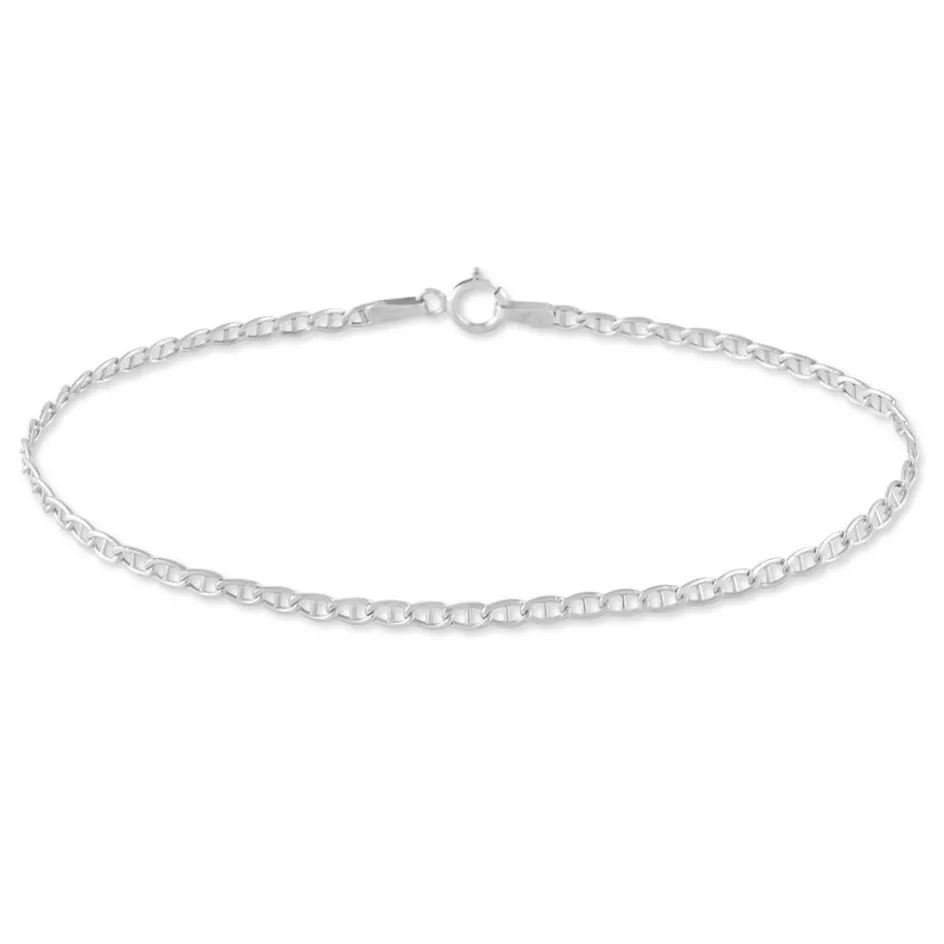 Discount Histoire d'Or Bracelet Capucin Maille Marine Plate or blanc