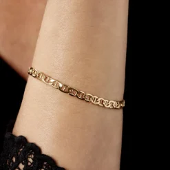 Best Histoire d'Or Bracelet Capucin Or Jaune Maille Marine Plate