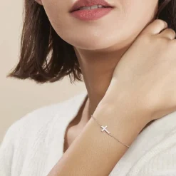 Outlet Histoire d'Or Bracelet Carlie Argent Blanc Oxyde De Zirconium