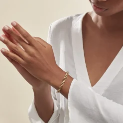 Histoire d'Or Bracelet Chaine Epaisse Acier Dore Dusty acier doré