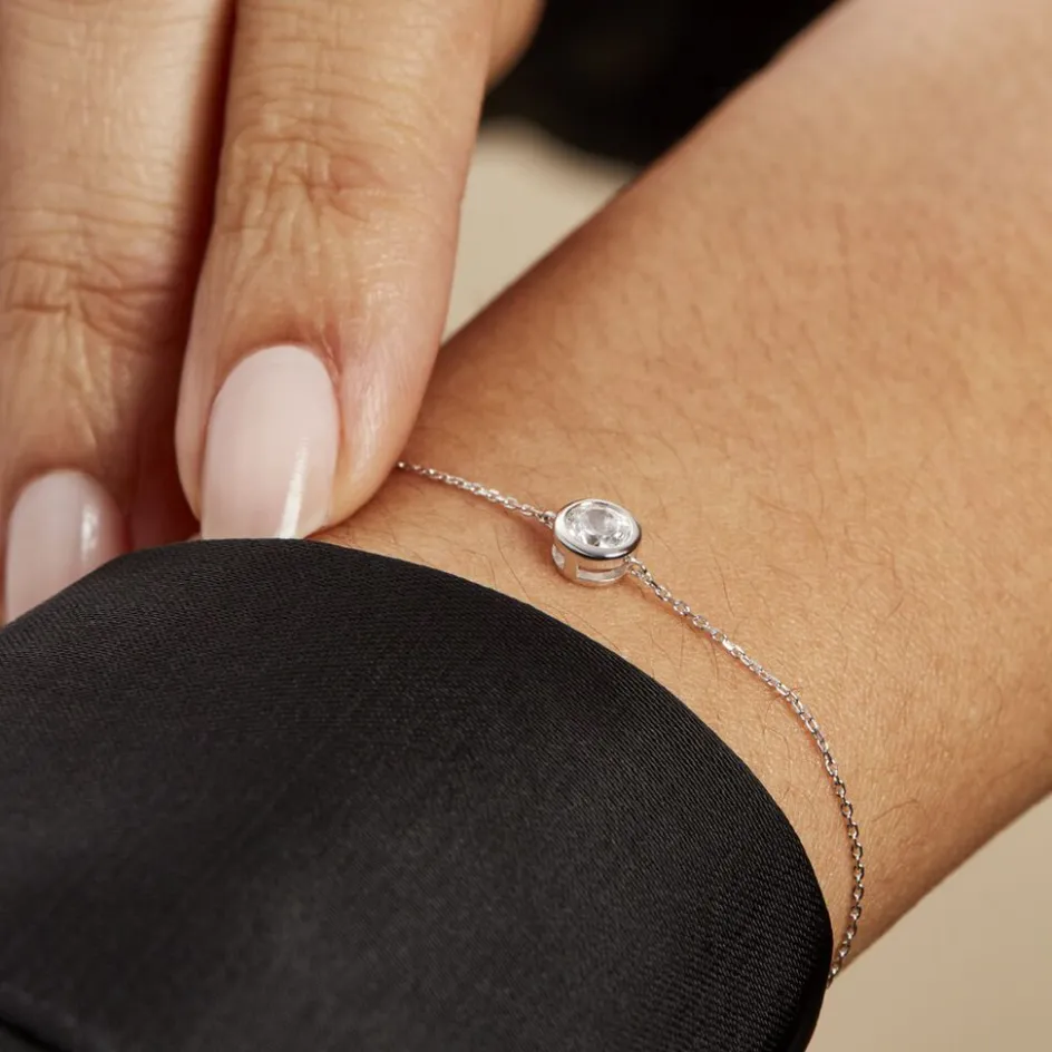 Best Histoire d'Or Bracelet Columbine De Zirconium Blanc or blanc oxyde