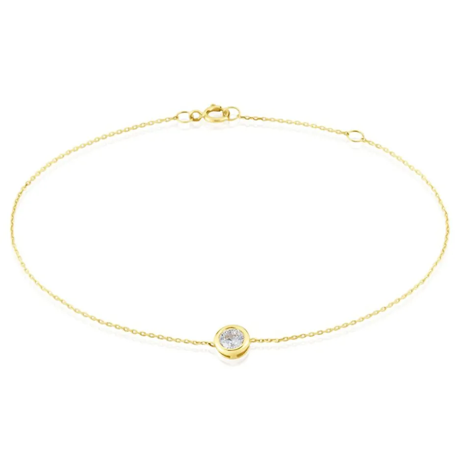 Clearance Histoire d'Or Bracelet Columbine De Zirconium Blanc or jaune oxyde