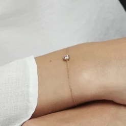 Clearance Histoire d'Or Bracelet Columbine De Zirconium Blanc or jaune oxyde