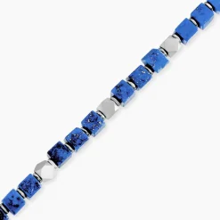Histoire d'Or Bracelet Cusco Acier Blanc Lapis Lazuli acier blanc lapis lazuli bleu