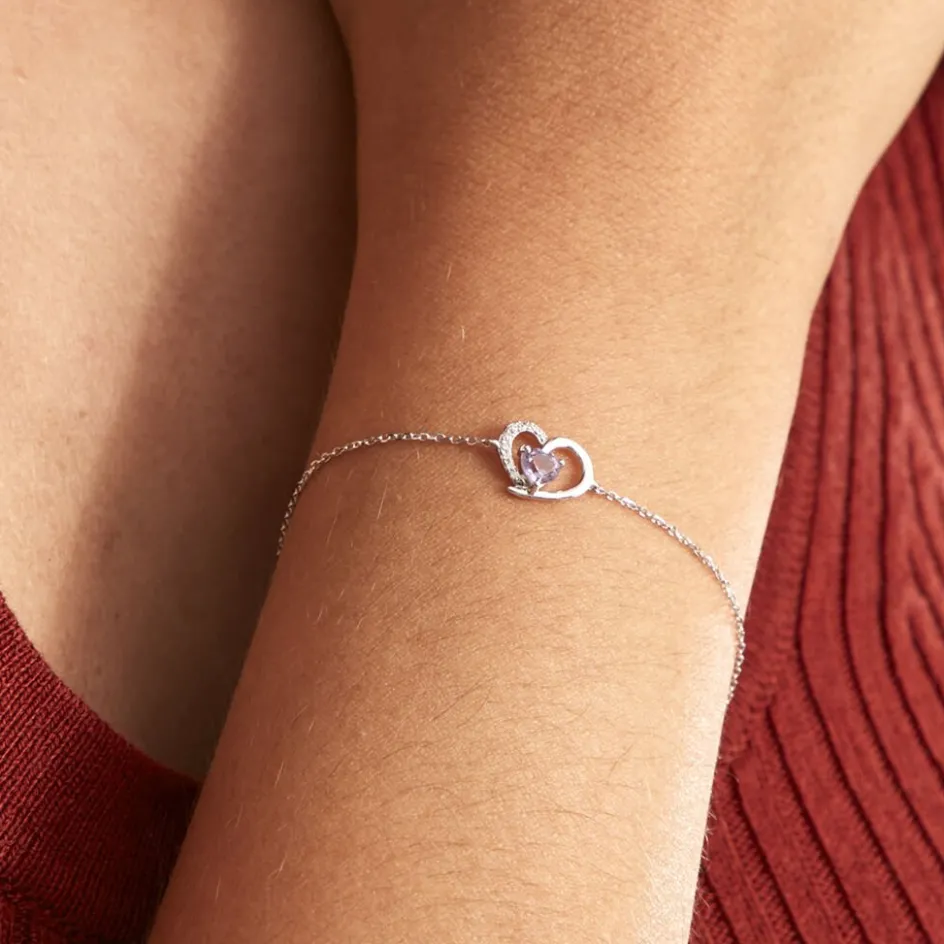 Histoire d'Or Bracelet Eliana Or Blanc Amethyste Et Oxyde De Zirconium* Bracelets