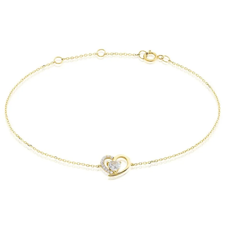 Discount Histoire d'Or Bracelet Eliana Or Jaune Topaze Oxyde De Zirconium or jaune topaze bleu sky