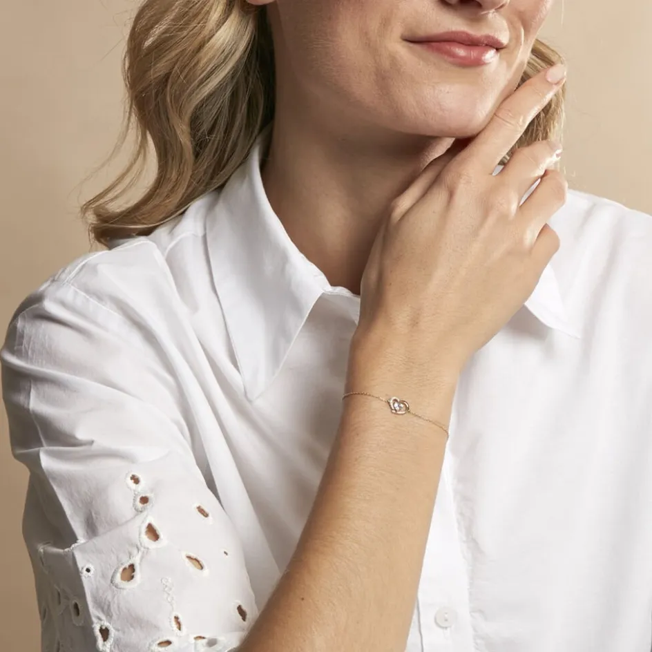 Discount Histoire d'Or Bracelet Eliana Or Jaune Topaze Oxyde De Zirconium or jaune topaze bleu sky