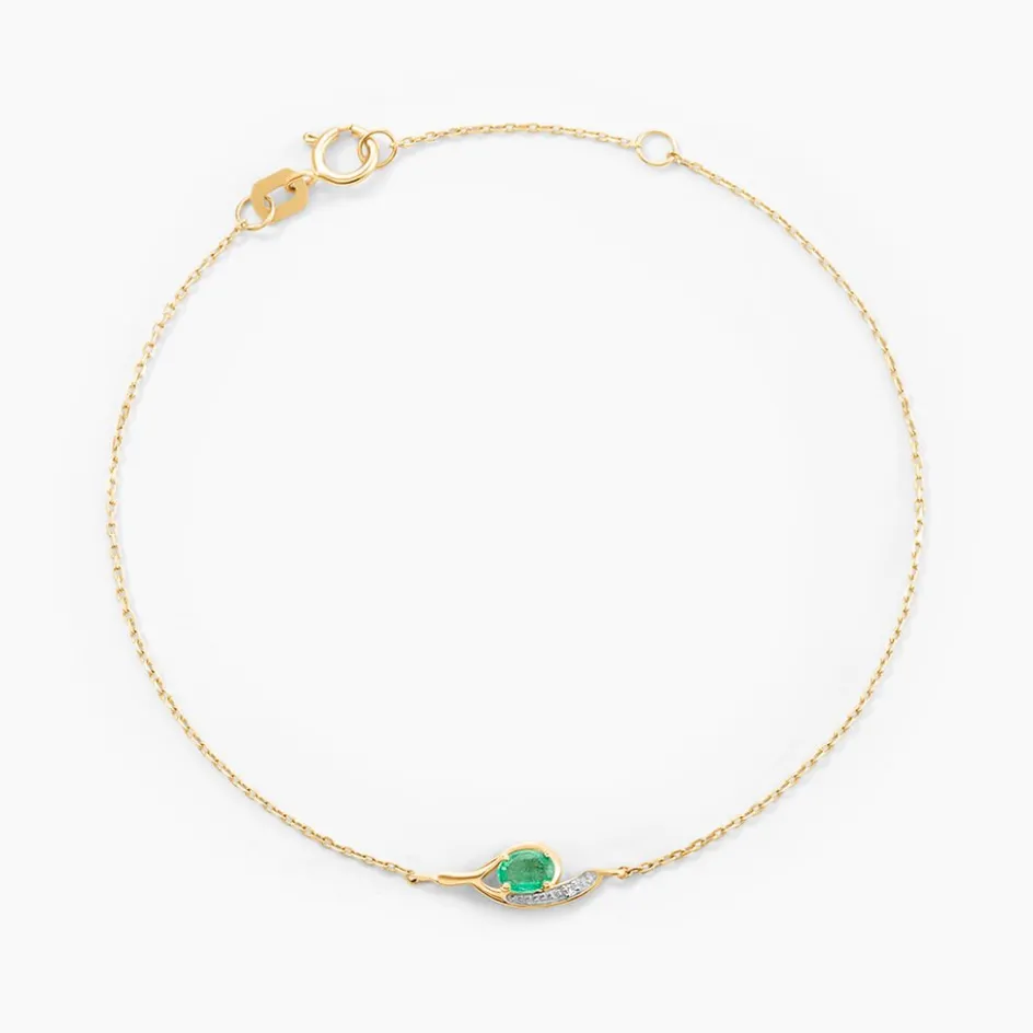 Histoire d'Or Bracelet Emotion Or Jaune Emeraude Diamant* Bracelets