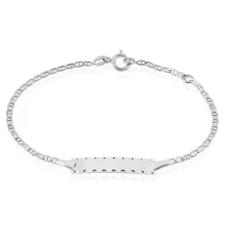 Discount Histoire d'Or Bracelet Identité Esta Maille Forçat or blanc