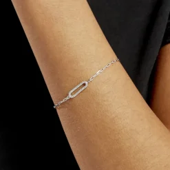 Outlet Histoire d'Or Bracelet Isabel Argent Blanc Oxyde De Zirconium