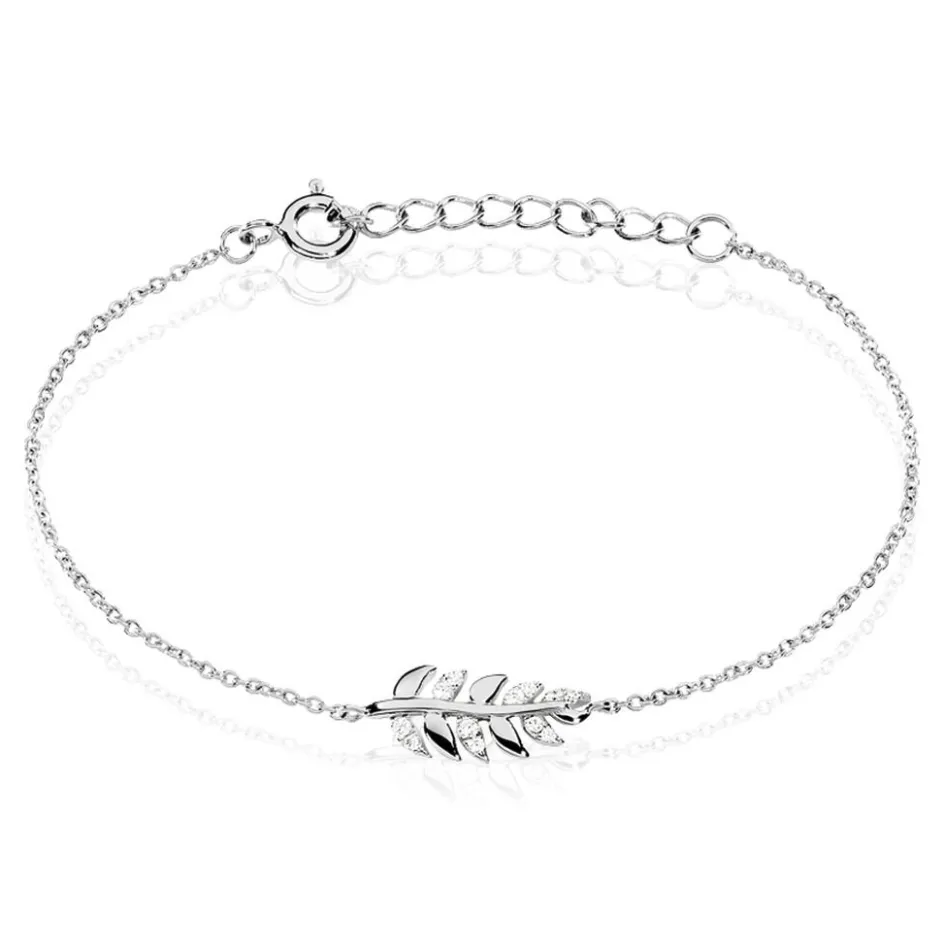 Outlet Histoire d'Or Bracelet Jade argent blanc oxyde de zirconium