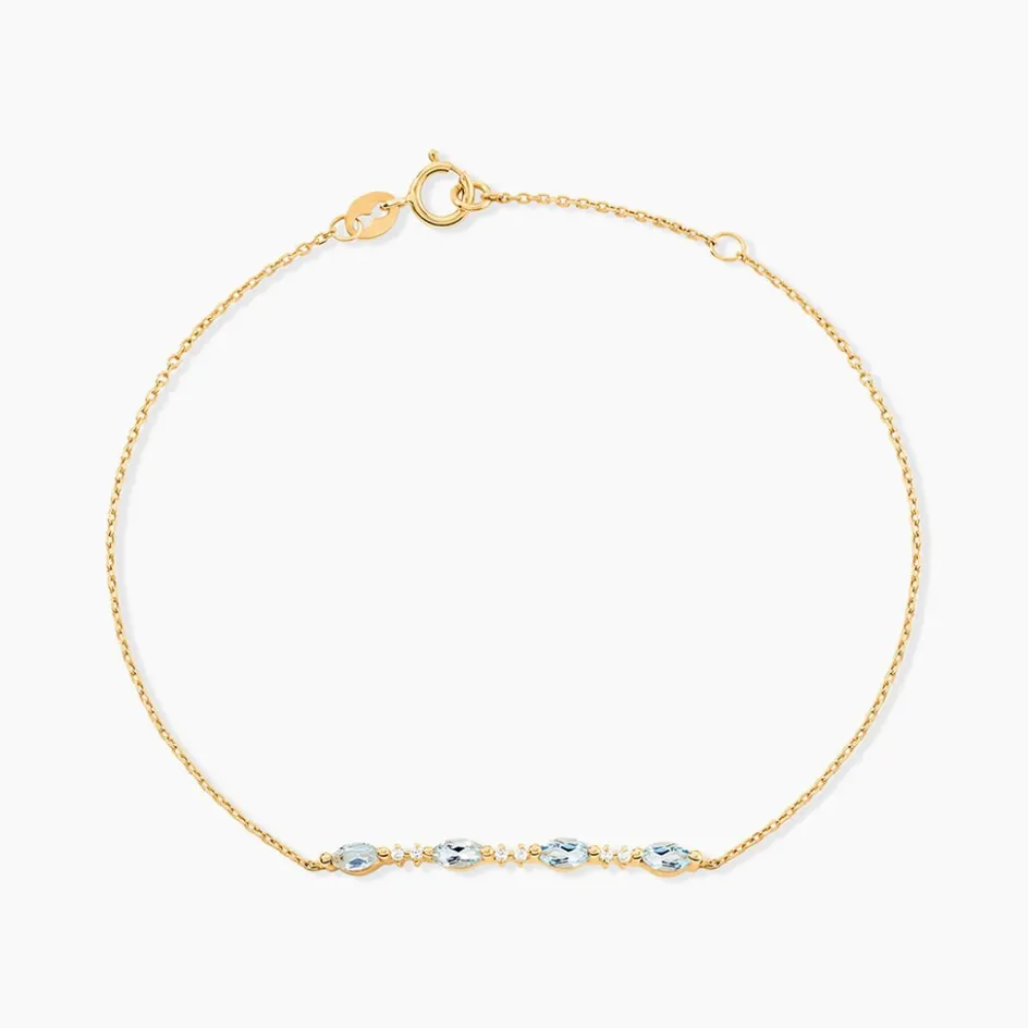 Outlet Histoire d'Or Bracelet Jardin Secret Or Jaune Topaze Oxyde De Zirconium