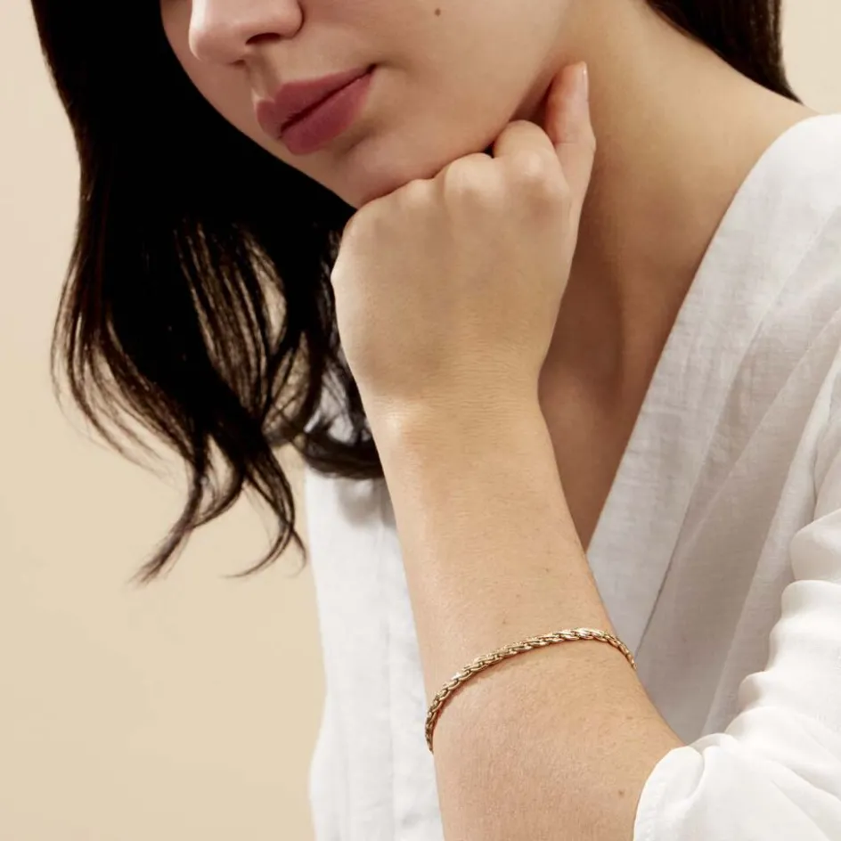 Outlet Histoire d'Or Bracelet Jayna Maille Palmier Or Jaune