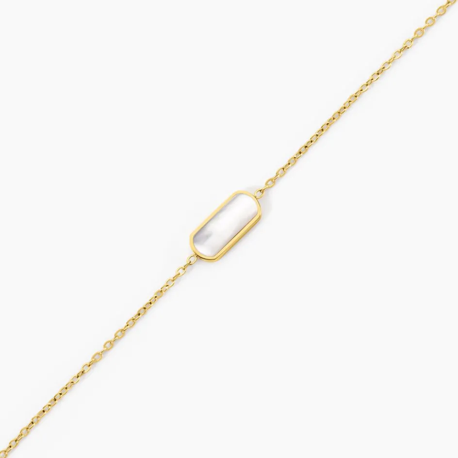 Sale Histoire d'Or Bracelet Jazz Acier Jaune Nacre