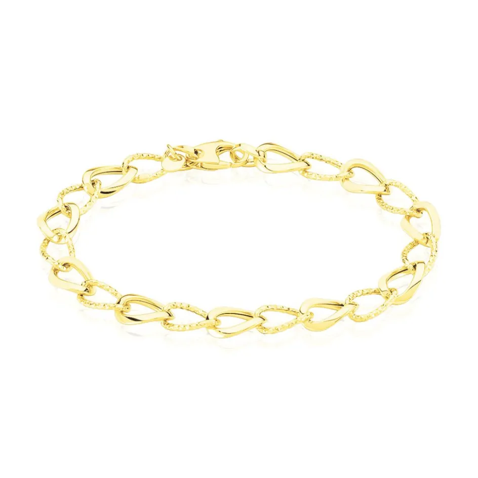 Clearance Histoire d'Or Bracelet Joice Maille Alternée Et Godronne Or Jaune