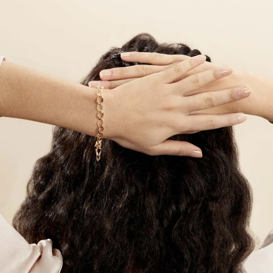 Clearance Histoire d'Or Bracelet Joice Maille Alternée Et Godronne Or Jaune